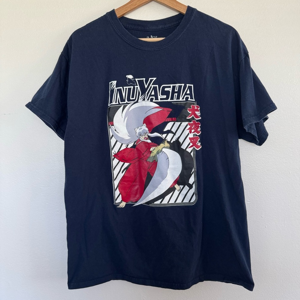 2009 Inuyasha T-Shirt Mens Large Blue Anime TV Show Manga Cartoon Tessaiga Tee